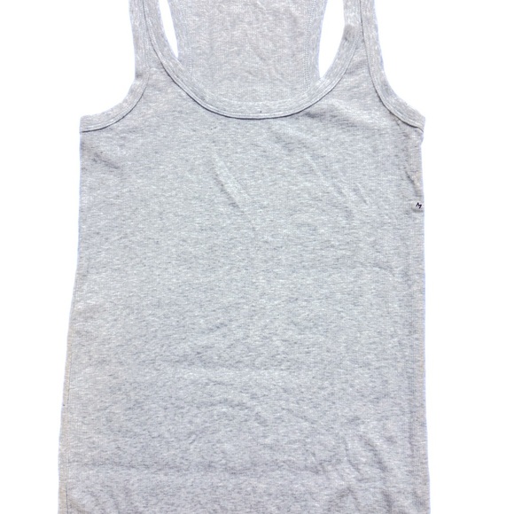 New Aerie Easy Does It Gray Ribbed Razorback Tank Top - Picture 4 of 9
